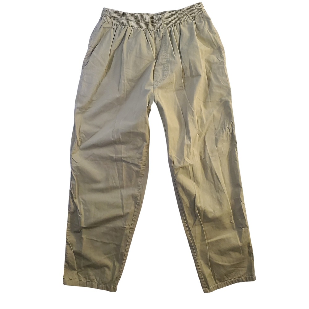 Polar Skate Co Surf Pants Mens L Tan Baggy Elastic Waist Drawstring Skateboard
